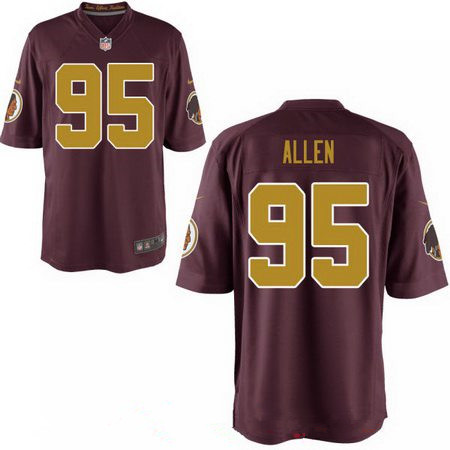 Men's 2017 NFL Draft Washington Redskins #95 Jonathan Allen Red with Gold Alternate Stitched NFL Nike Elite Jersey