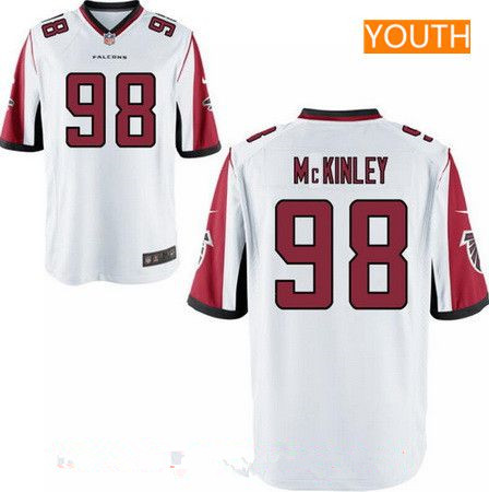 Youth 2017 NFL Draft Atlanta Falcons #98 Takkarist McKinley White Road Stitched NFL Nike Game Jersey