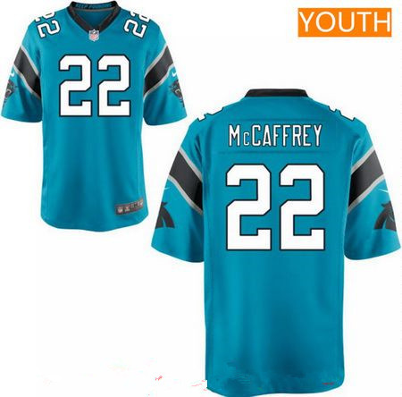 Youth 2017 NFL Draft Carolina Panthers #22 Christian McCaffrey Light Blue Alternate Stitched NFL Nike Game Jersey