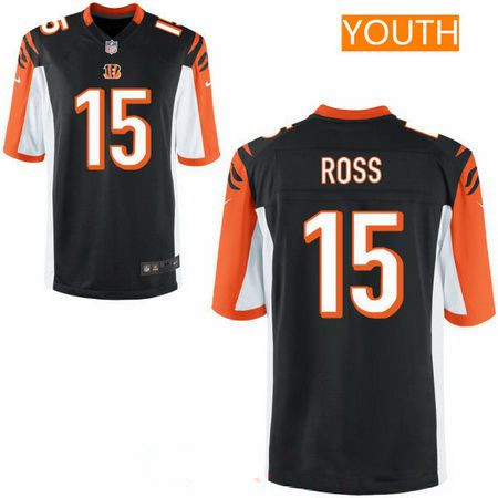 Youth 2017 NFL Draft Cincinnati Bengals #15 John Ross Black Alternate Stitched NFL Nike Game Jersey