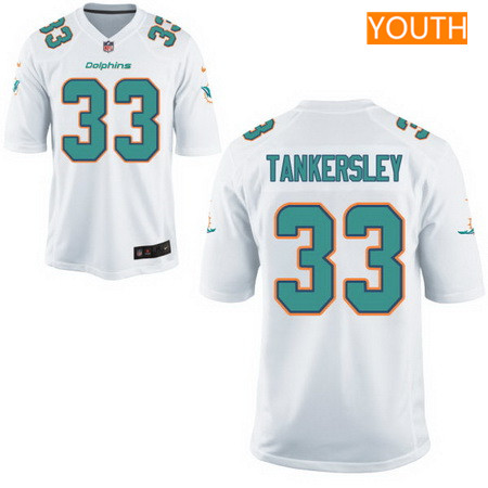 Youth 2017 NFL Draft Miami Dolphins #33 Cordrea Tankersley White Road Stitched NFL Nike Game Jersey