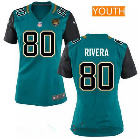 Youth Jacksonville Jaguars #80 Mychal Rivera Teal Green Team Color Stitched NFL Nike Game Jersey