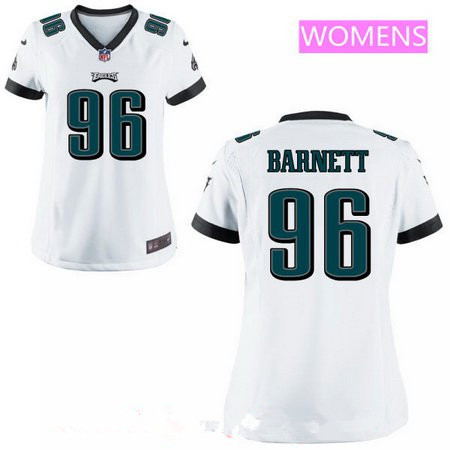 Women's 2017 NFL Draft Philadelphia Eagles #96 Derek Barnett White Road Stitched NFL Nike Game Jersey