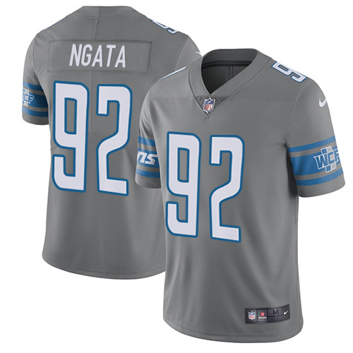 Nike Lions #92 Haloti Ngata Gray Men's Stitched NFL Limited Rush Jersey