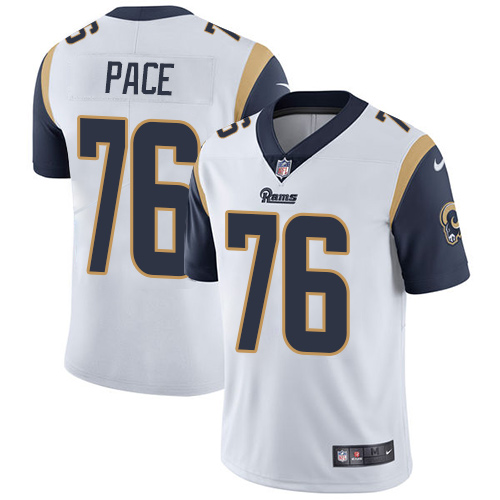 Nike Los Angeles Rams #76 Orlando Pace White Men's Stitched NFL Vapor Untouchable Limited Jersey