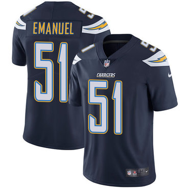 Nike San Diego Chargers #51 Kyle Emanuel Navy Blue Team Color Men's Stitched NFL Vapor Untouchable Limited Jersey