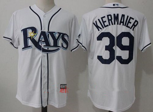 Men's Tampa Bay Rays #39 Kevin Kiermaier White Home Stitched MLB Majestic Cool Base Jersey