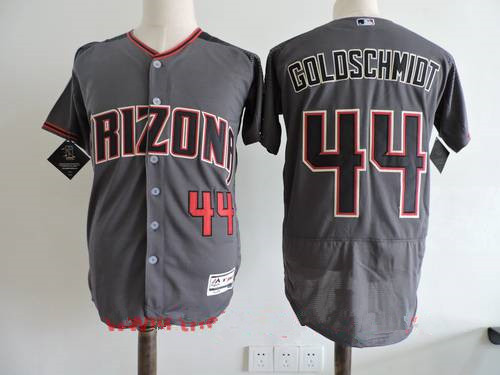 Men's Arizona Diamondbacks #44 Paul Goldschmidt Gray 2017 Road Brick Stitched MLB Majestic Flex Base Jersey