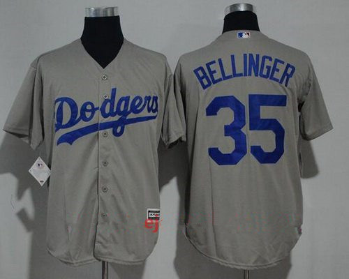 Men's Los Angeles Dodgers #35 Cody Bellinger Gray Road Stitched MLB Majestic Cool Base Jersey