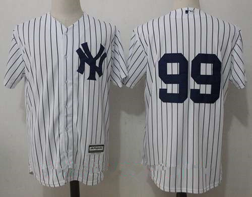 Men's New York Yankees #99 Aaron Judge No Name White Home Stitched MLB Majestic Cool Base Jersey