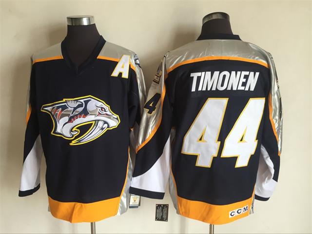 Men's Nashville Predators #44Kimmo Timonen Navy Blue 1998-99 Throwback Stitched NHL CCM Vintage Hockey Jersey