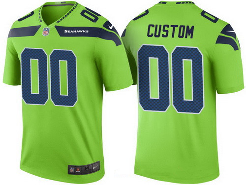 Youth Seattle Seahawks Green Custom Color Rush Legend NFL Nike Limited Jersey