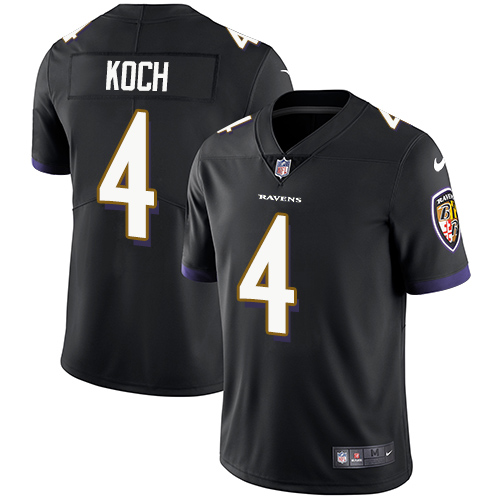 Nike Baltimore Ravens #4 Sam Koch Black Alternate Men's Stitched NFL Vapor Untouchable Limited Jersey