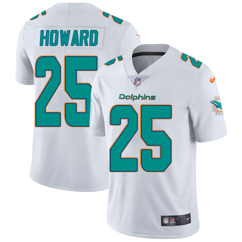 Nike Miami Dolphins #25 Xavien Howard White Men's Stitched NFL Vapor Untouchable Limited Jersey