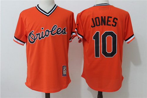 Men's Baltimore Orioles #10 Adam Jones Orange Pullover Stitched MLB Majestic Cool Base Cooperstown Collection Jersey