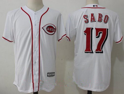 Men's Cincinnati Reds #17 Chris Sabo Retired White Cool Base Stitched MLB Jersey