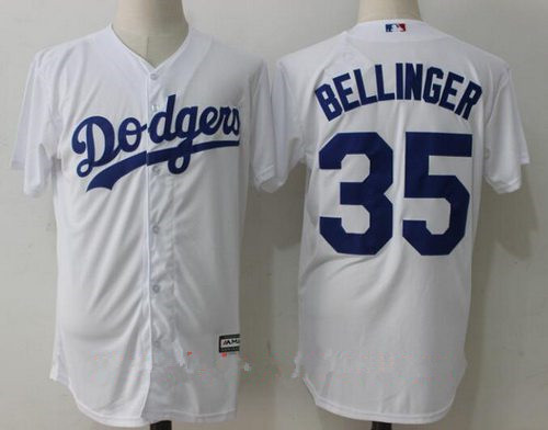 Men's Los Angeles Dodgers #35 Cody Bellinger White Home Stitched MLB Majestic Cool Base Jersey