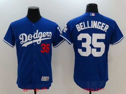 Men's Los Angeles Dodgers #35 Cody Bellinger Royal Blue Stitched MLB Majestic Flex Base Jersey