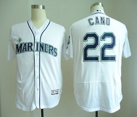 Men's Seattle Mariners #22 Robinson Cano White Home Stitched MLB Majestic Flex Base Jersey