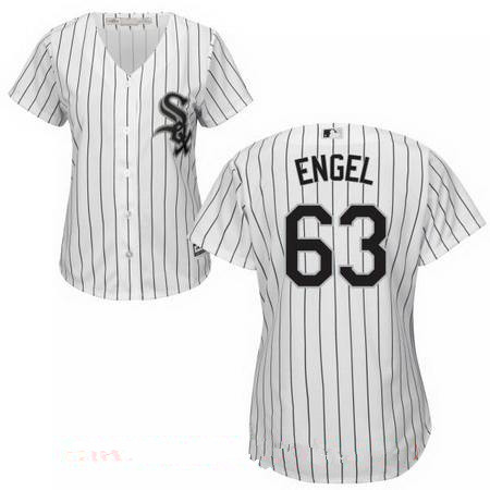 Women's Chicago White Sox #63 Adam Engel White Home Stitched MLB Majestic Cool Base Jersey