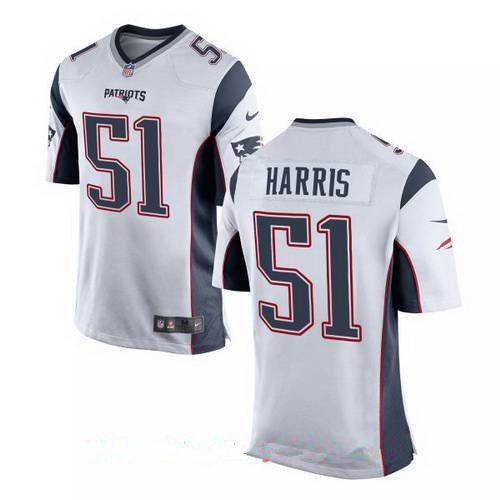 Men's New England Patriots #51 David Harris White Road Stitched NFL Nike Game Jersey