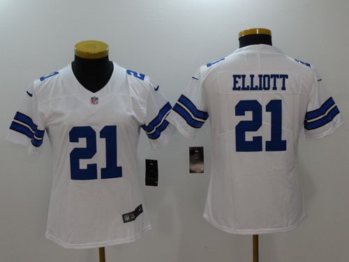 Women's Dallas Cowboys #21 Ezekiel Elliott White 2017 Vapor Untouchable Stitched NFL Nike Limited Jersey