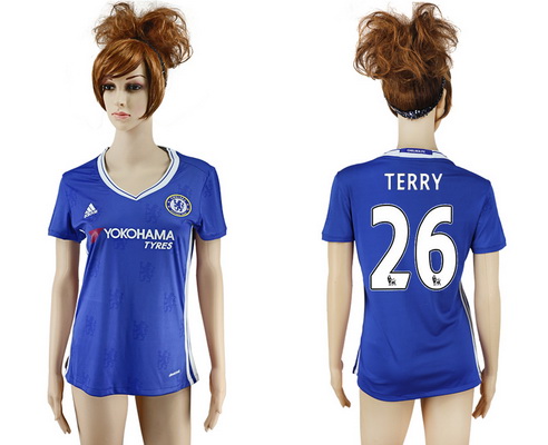 2016-17 Chelsea #26 TERRY Home Soccer Women's Blue AAA+ Shirt