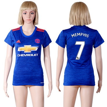 2016-17 Manchester United #7 MEMPHIS Away Soccer Women's Red AAA+ Shirt