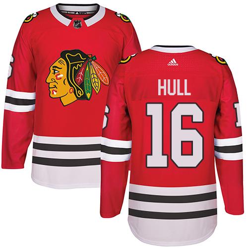 Adidas Chicago Blackhawks #16 Bobby Hull Red Home Authentic Stitched NHL Jersey