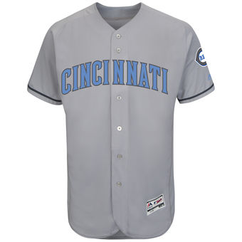 Men's Cincinnati Reds Majestic Gray Father's Day FlexBase Team Jersey