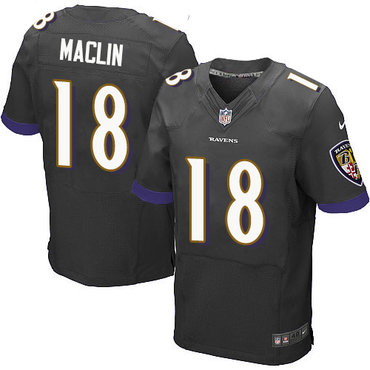 Nike Baltimore Ravens #18 Jeremy Maclin Black Alternate Men's Stitched NFL New Elite Jersey