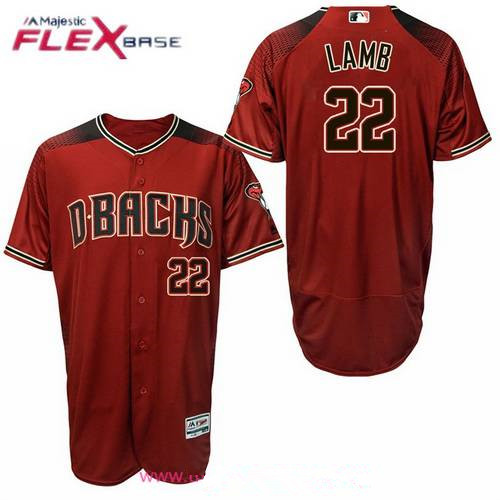 Men's Arizona Diamondbacks #22 Jake Lamb Red Alternate Stitched MLB Majestic Flex Base Jersey