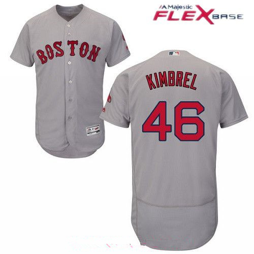 Men's Boston Red Sox #46 Craig Kimbrel Gray Road Stitched MLB Majestic Flex Base Jersey