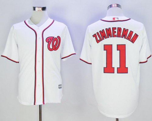 Men's Washington Nationals #11 Ryan Zimmerman White Home Stitched MLB Majestic Cool Base Jersey