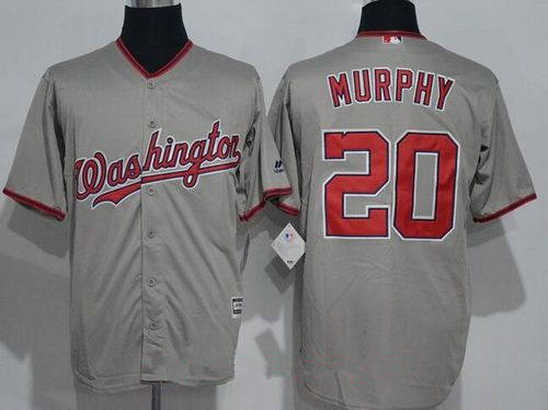 Men's Washington Nationals #20 Daniel Murphy Gray Road Stitched MLB Majestic Cool Base Jersey