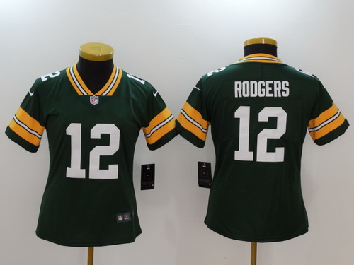 Women's Green Bay Packers #12 Aaron Rodgers Green 2017 Vapor Untouchable Stitched NFL Nike Limited Jersey