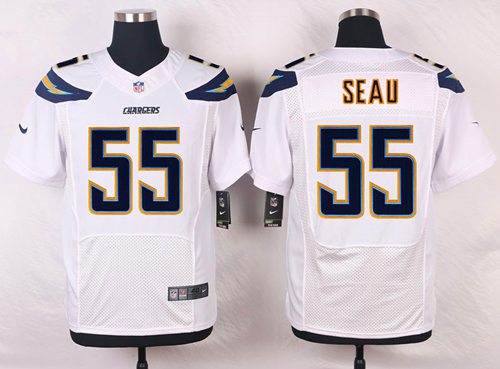 Nike San Diego Chargers #55 Junior Seau White Men's Stitched NFL New Elite Jersey