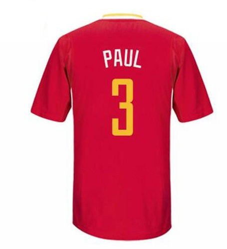 Men's Houston Rockets #3 Chris Paul New Red Short-Sleeved Stitched NBA Adidas Revolution 30 Swingman Jersey