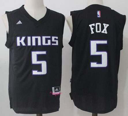 Men's Sacramento Kings #5 De'Aaron Fox Black Fashion Stitched NBA adidas Revolution 30 Swingman Jersey