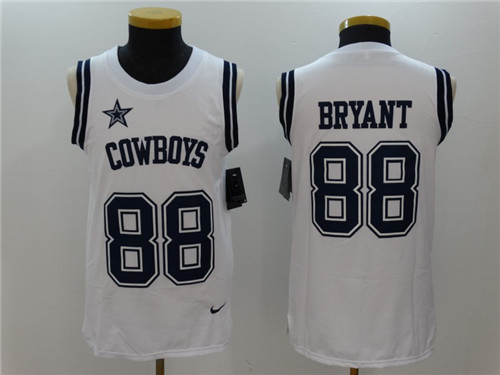 Men's Dallas Cowboys #88 Dez Bryant White Color Rush 2017 Vest Stitched NFL Nike Tank Top Jersey