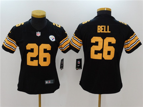 Women's Pittsburgh Steelers #26 Le'Veon Bell Black 2016 Color Rush Stitched NFL Nike Limited Jersey