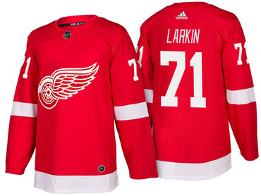 Men's Detroit Red Wings  #71 Dylan Larkin  Red Home 2017-2018 adidas Hockey Stitched NHL Jersey