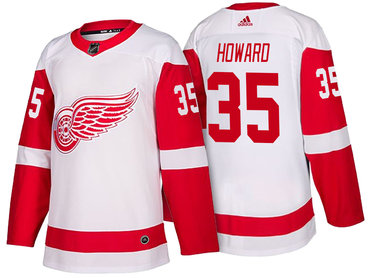 Men's Detroit Red Wings #35 Jimmy Howard White 2017-2018 adidas Hockey Stitched NHL Jersey