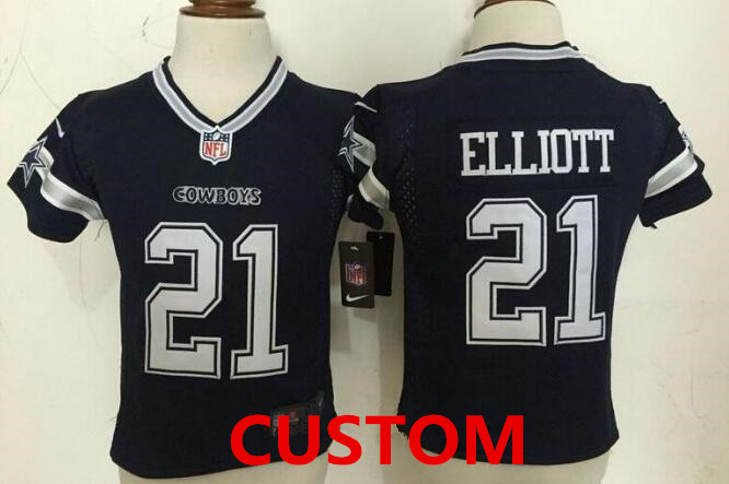 Custom Toddler Dallas Cowboys Navy Blue Team Color Stitched NFL Nike Game Jersey