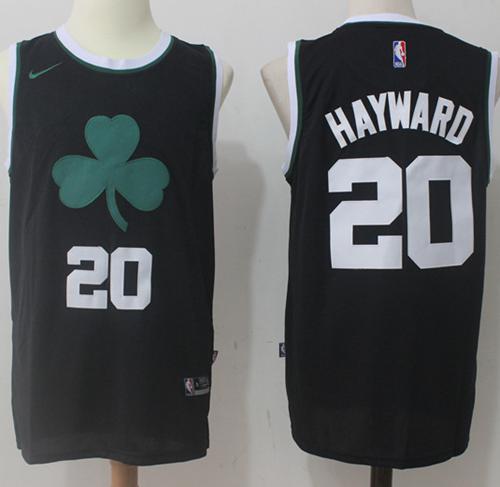 Men's Boston Celtics #20 Gordon Hayward Black 2017-2018 Nike Swingman Stitched NBA Jersey