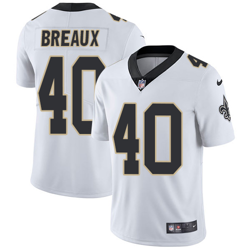 Nike New Orleans Saints #40 Delvin Breaux White Men's Stitched NFL Vapor Untouchable Limited Jersey