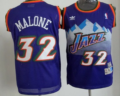 Utah Jazz #32 Karl Malone Mountain Purple Hardwood Classics Soul Swingman Throwback Jersey