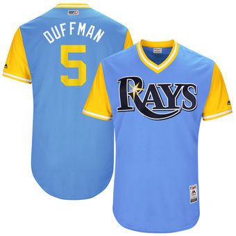 Men's Tampa Bay Rays Matt Duffy Duffman Majestic Light Blue 2017 Players Weekend Authentic Jersey