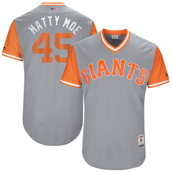 Men's San Francisco Giants Matt Moore Matty Moe Majestic Gray 2017 Players Weekend Authentic Jersey