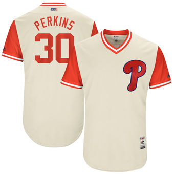 Men's Philadelphia Phillies Cameron Perkins Perkins Majestic Tan 2017 Players Weekend Authentic Jersey